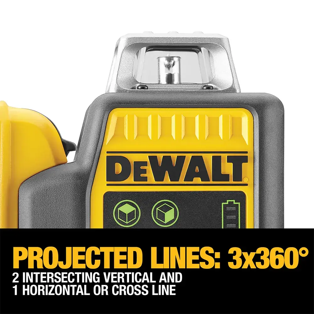 DEWALT® 12V XR® 3 X 360 Cross Line Green Laser (1X 2Ah)