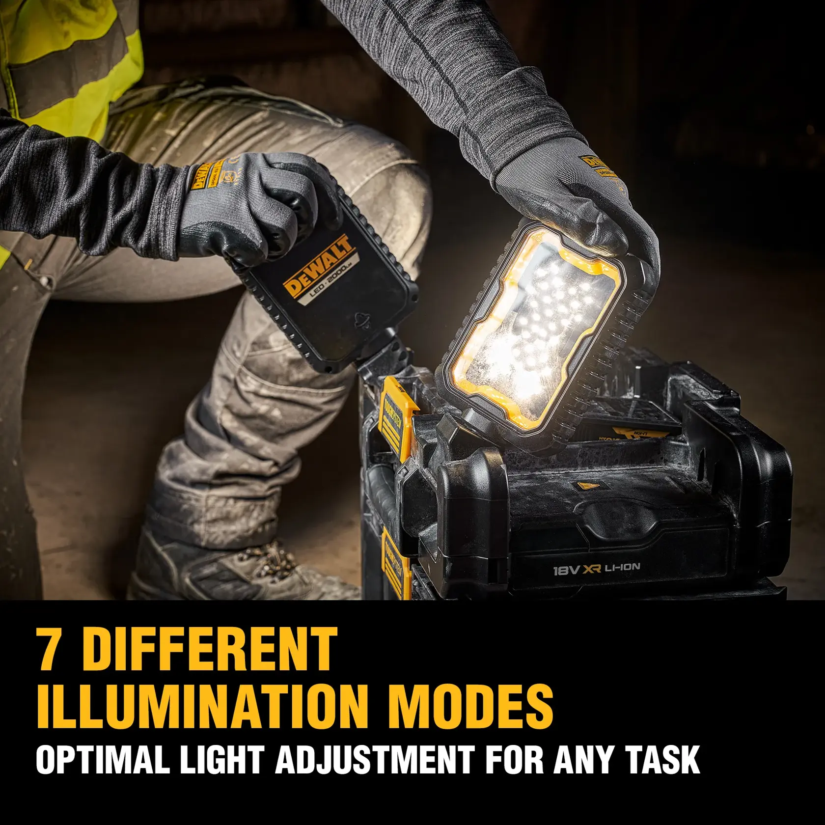 DEWALT® TOUGHSYSTEM® 2.0 Adjustable Work Light With Storage