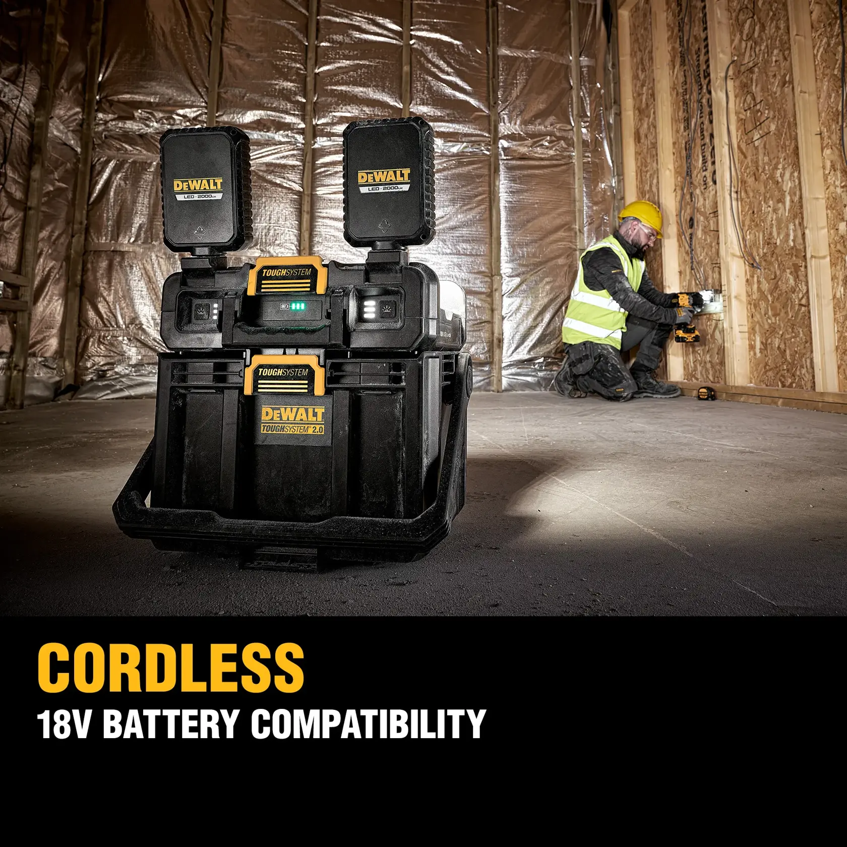 DEWALT® TOUGHSYSTEM® 2.0 Adjustable Work Light With Storage