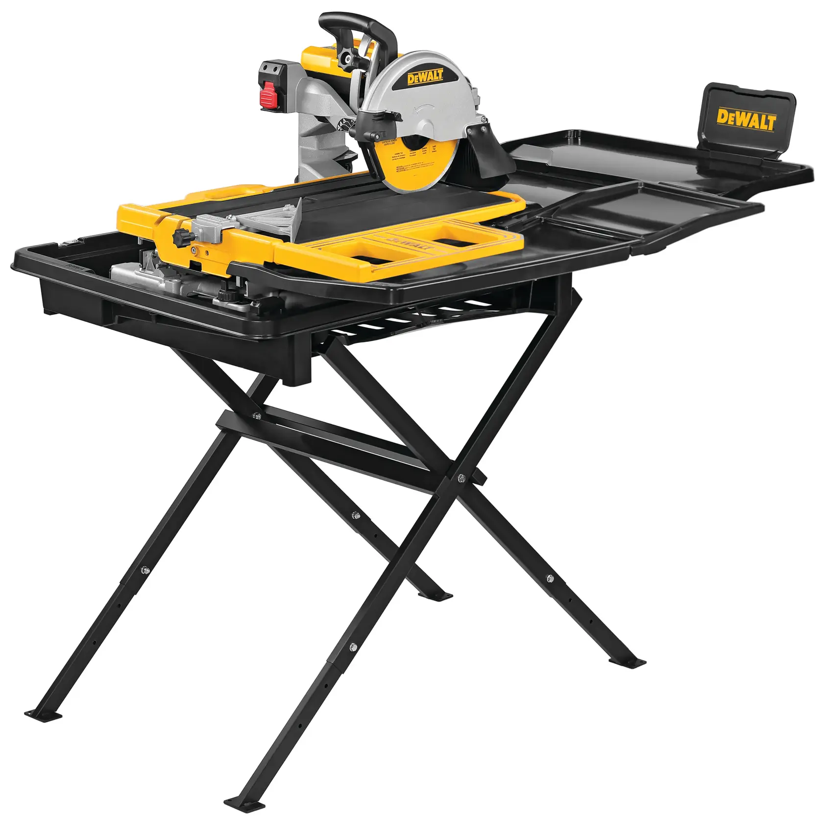High Capacity Wet Tile Saw being used by a construction worker to cut square tile