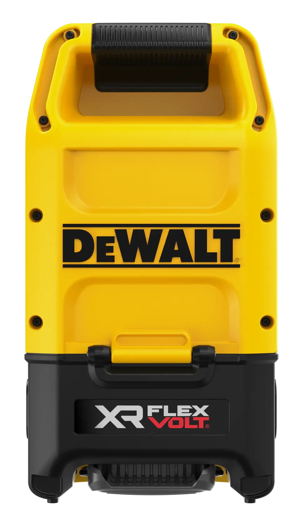 DEWALT FLEXVOLT logo with DEWALT in bold yellow letters and FLEXVOLT in white and red letters on a black background.