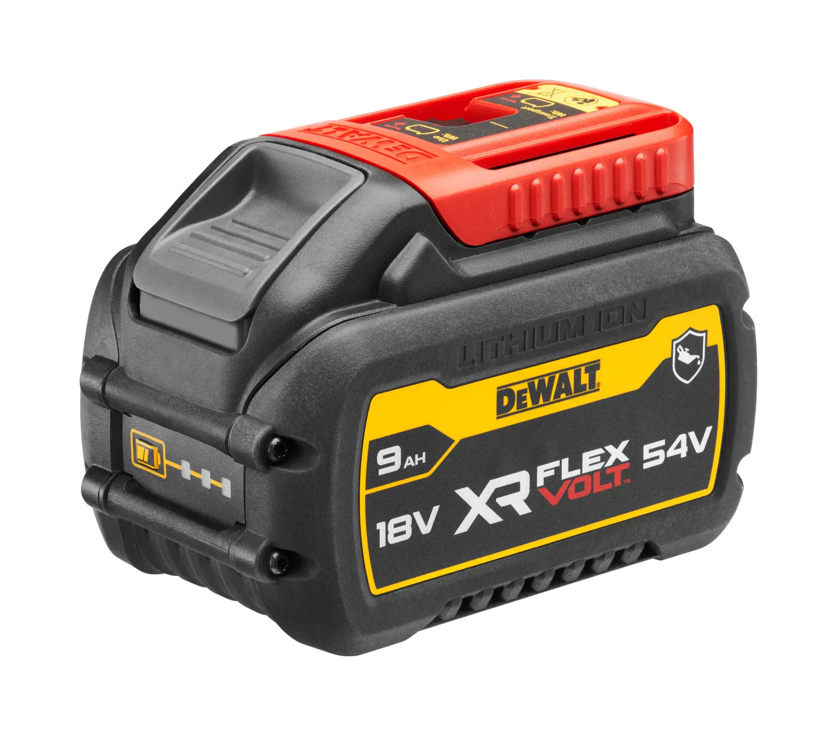 DEWALT FLEXVOLT logo with DEWALT in bold yellow letters and FLEXVOLT in white and red letters on a black background.