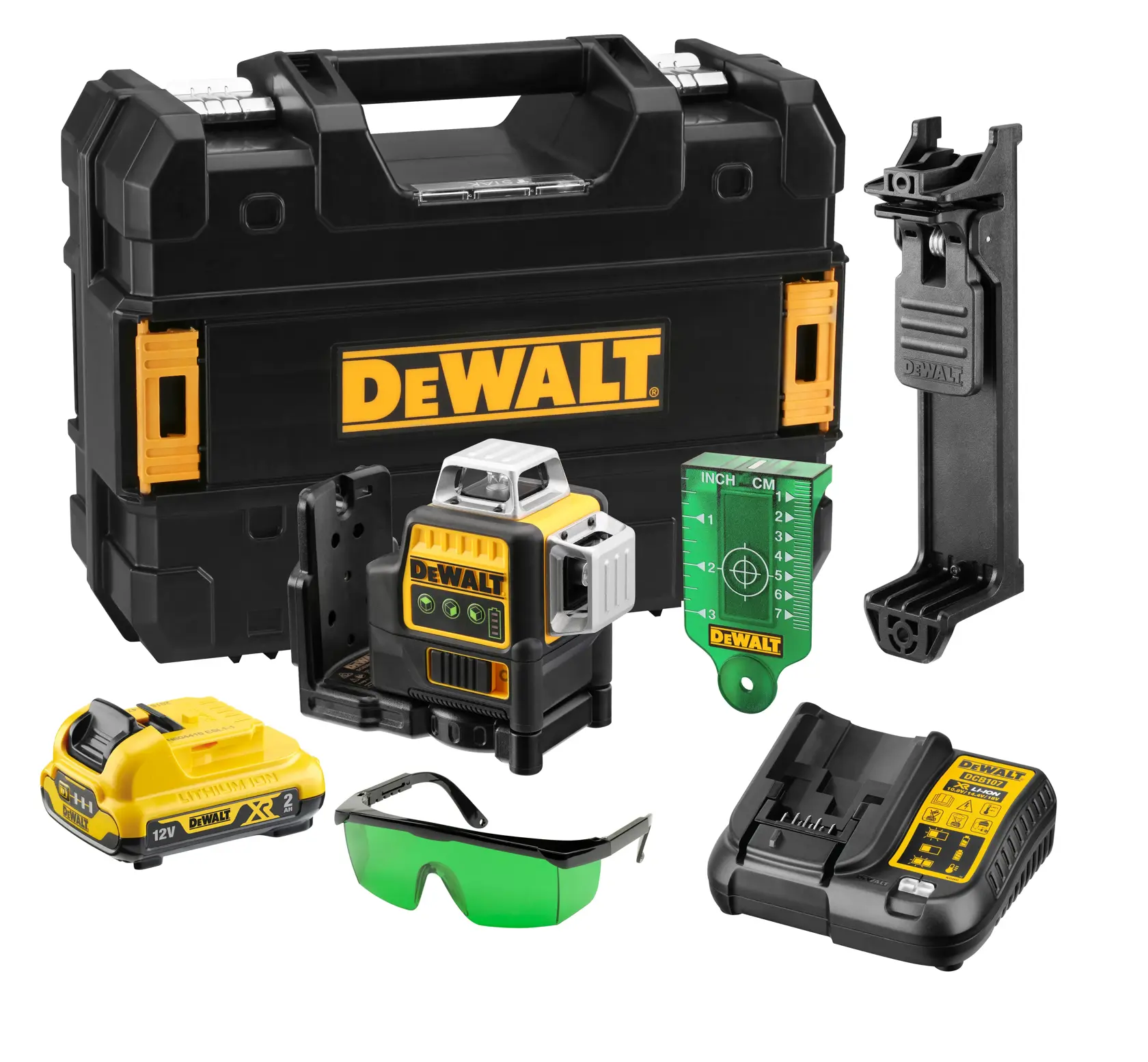 DEWALT® 12V XR® 3 X 360 Cross Line Green Laser (1X 2Ah)