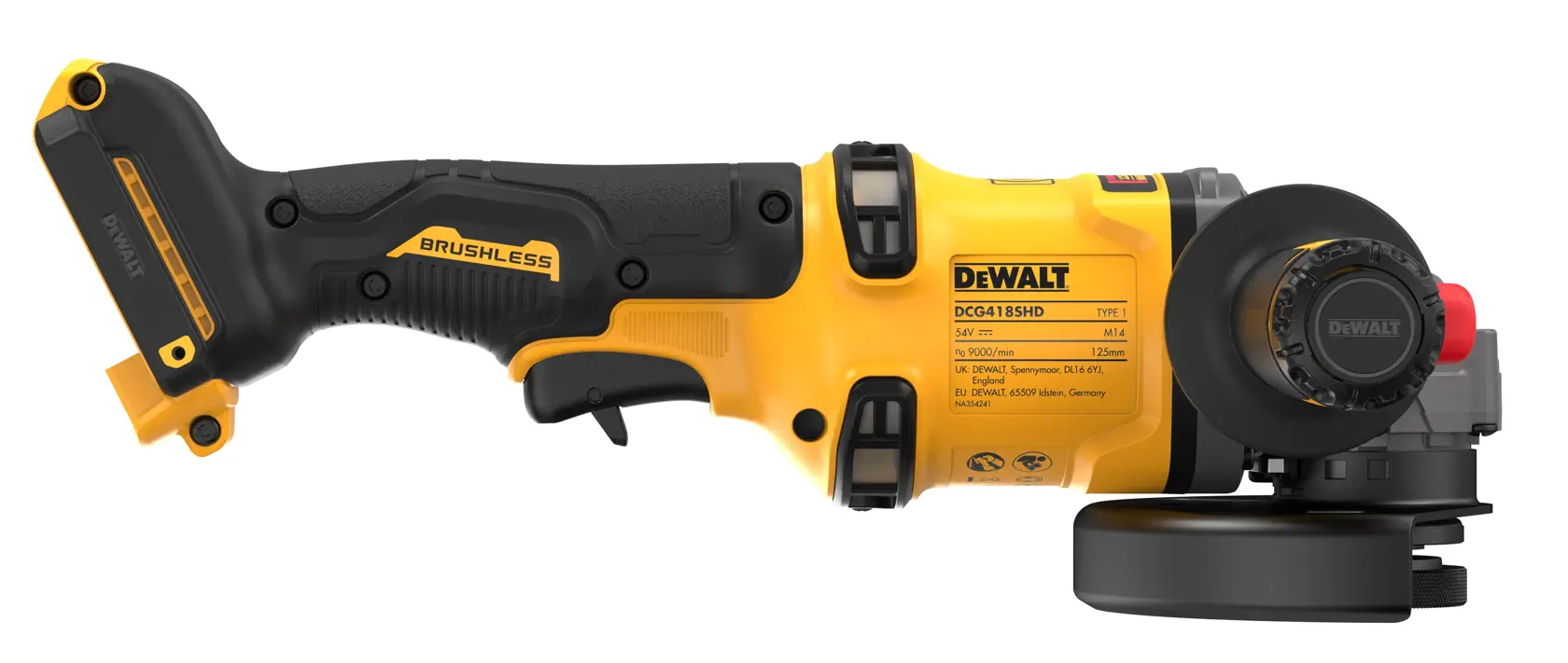 DEWALT® 54V XR® FlexVOLT® 125mm Side Handle Angle Grinder (Tool Only)