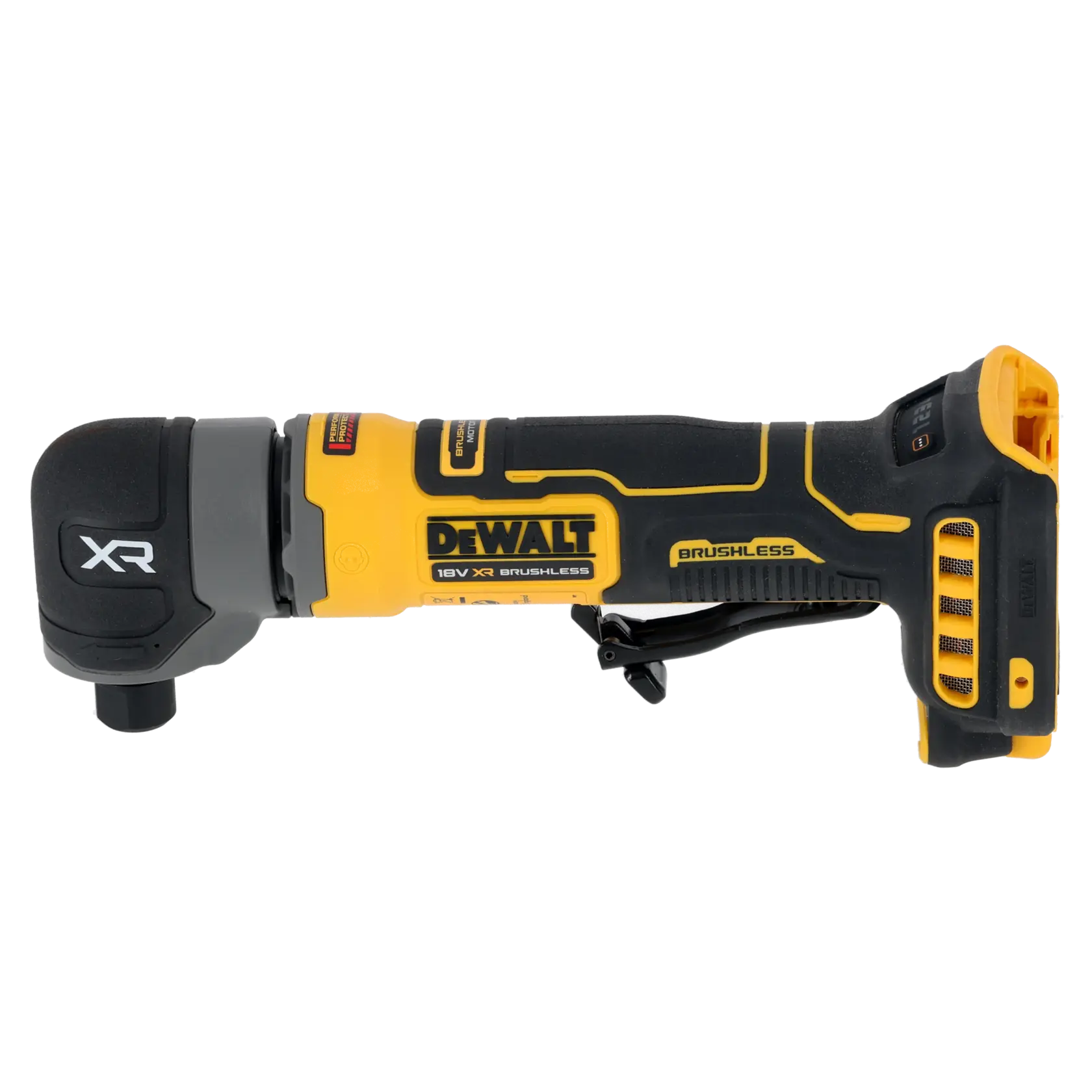DEWALT DCG421N-XJ, DCG421N cordless angle grinder, yellow-black, for photography tools.