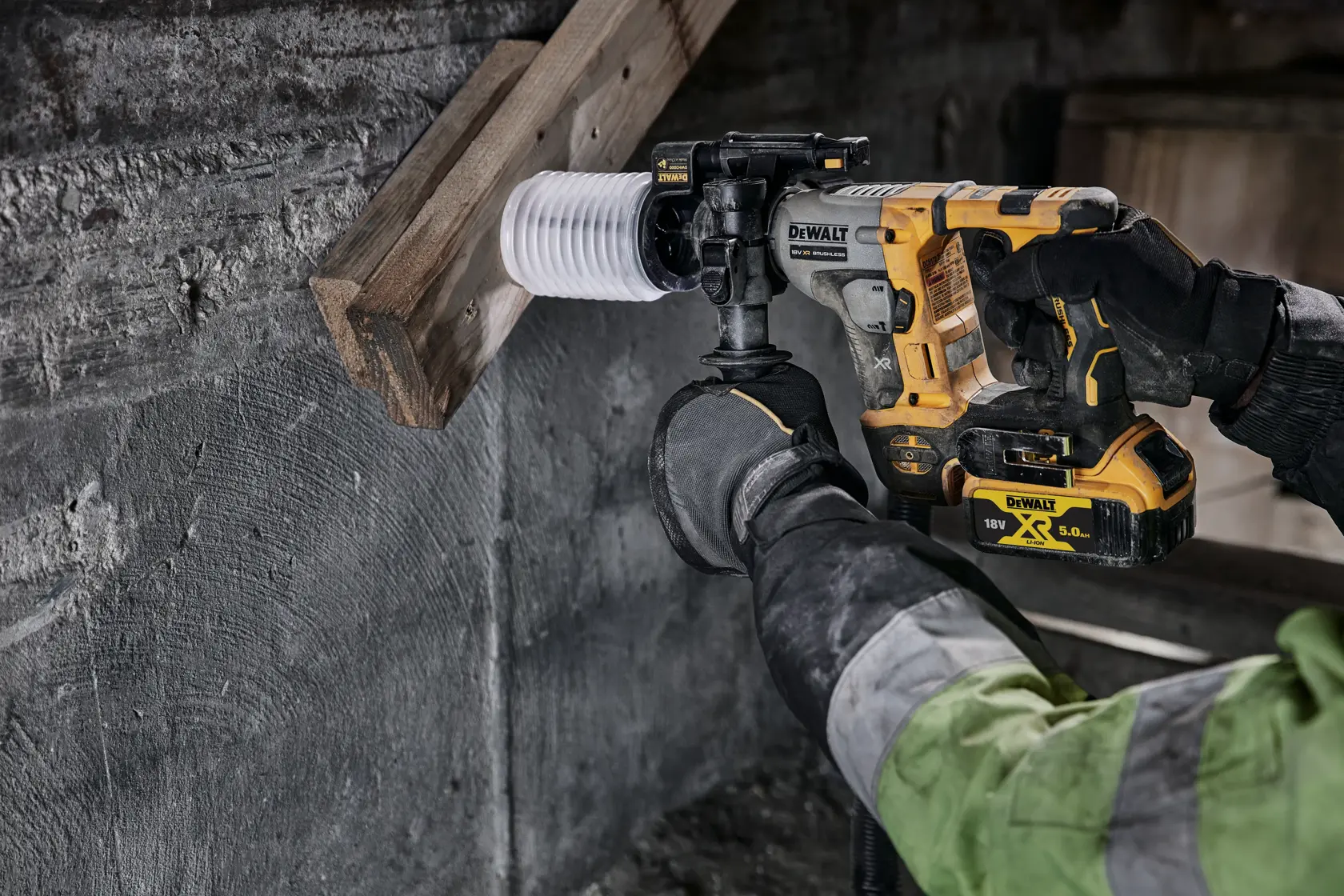 DEWALT® 18V XR® Brushless 16mm SDS Plus Hammer Drill - 1 x 5Ah