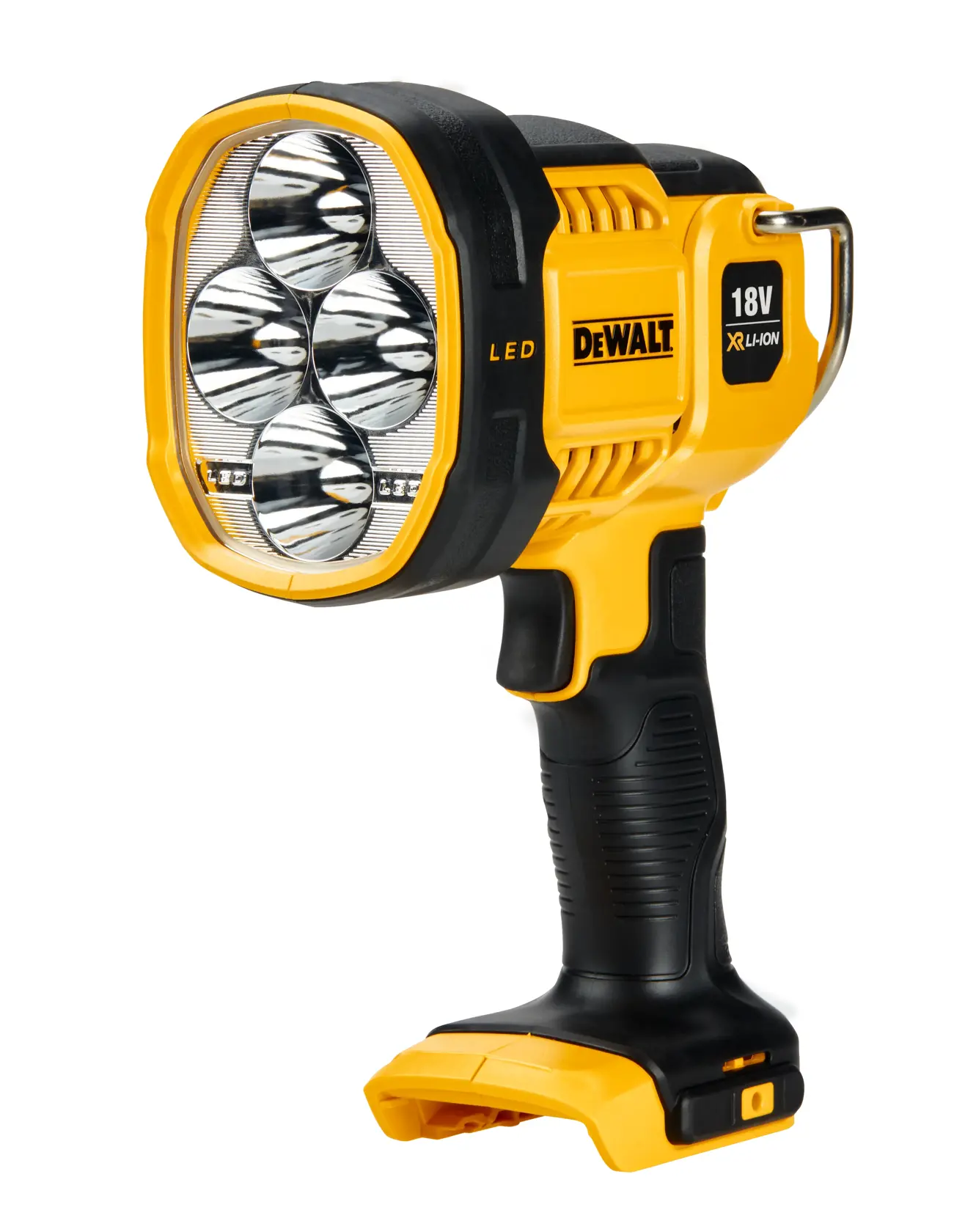 Profile of jobsite LED spotlight without battery