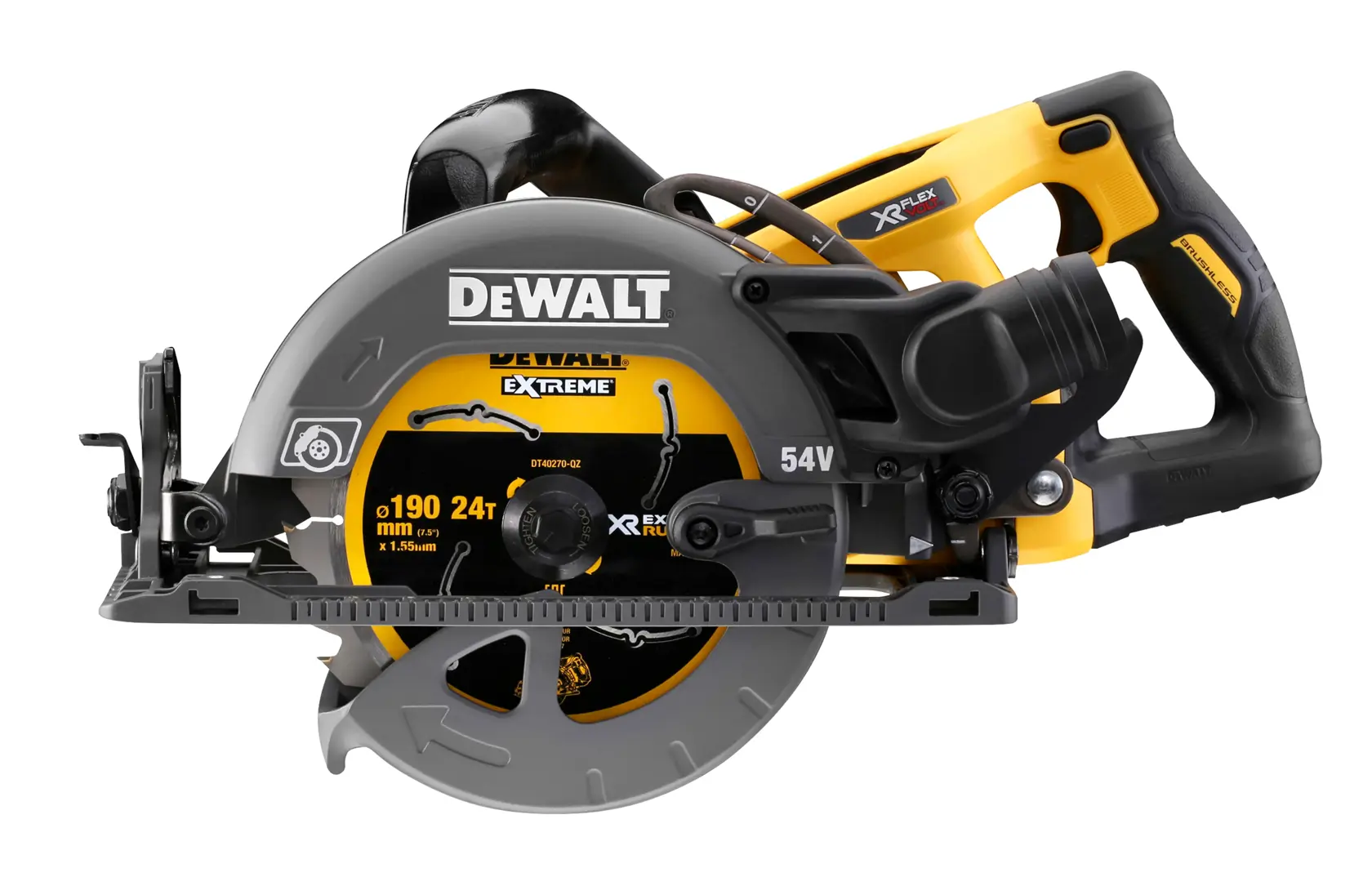 DEWALT® 54V XR® FlexVOLT® 190mm High Torque Circular Saw (Tool Only)
