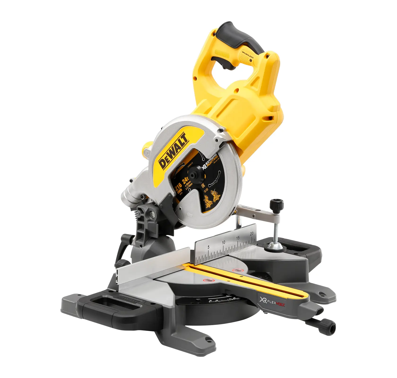 54V XR FLEXVOLT 216mm Cordless Mitre Saw 3/4 View