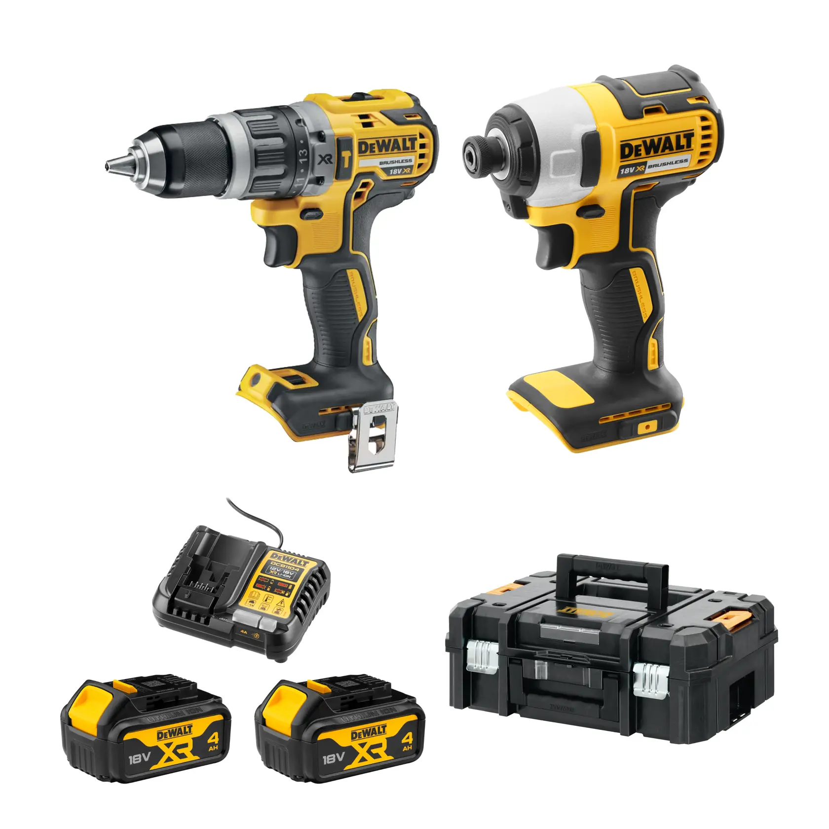 DEWALT® 18V XR® Brushless Twin Kit - 2X 4Ah