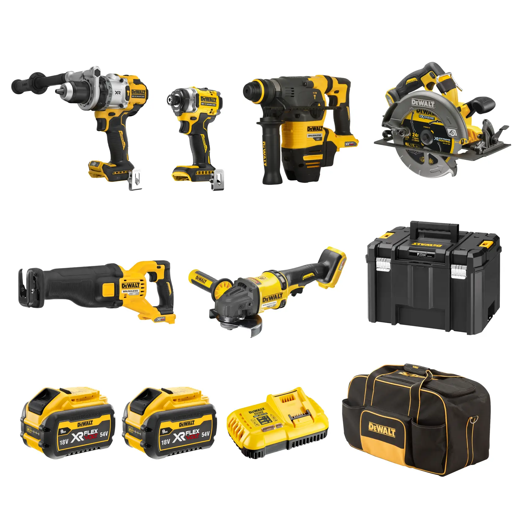 DEWALT® 18V XR® 6 Piece Kit - 2X FLEXVOLT® 9Ah