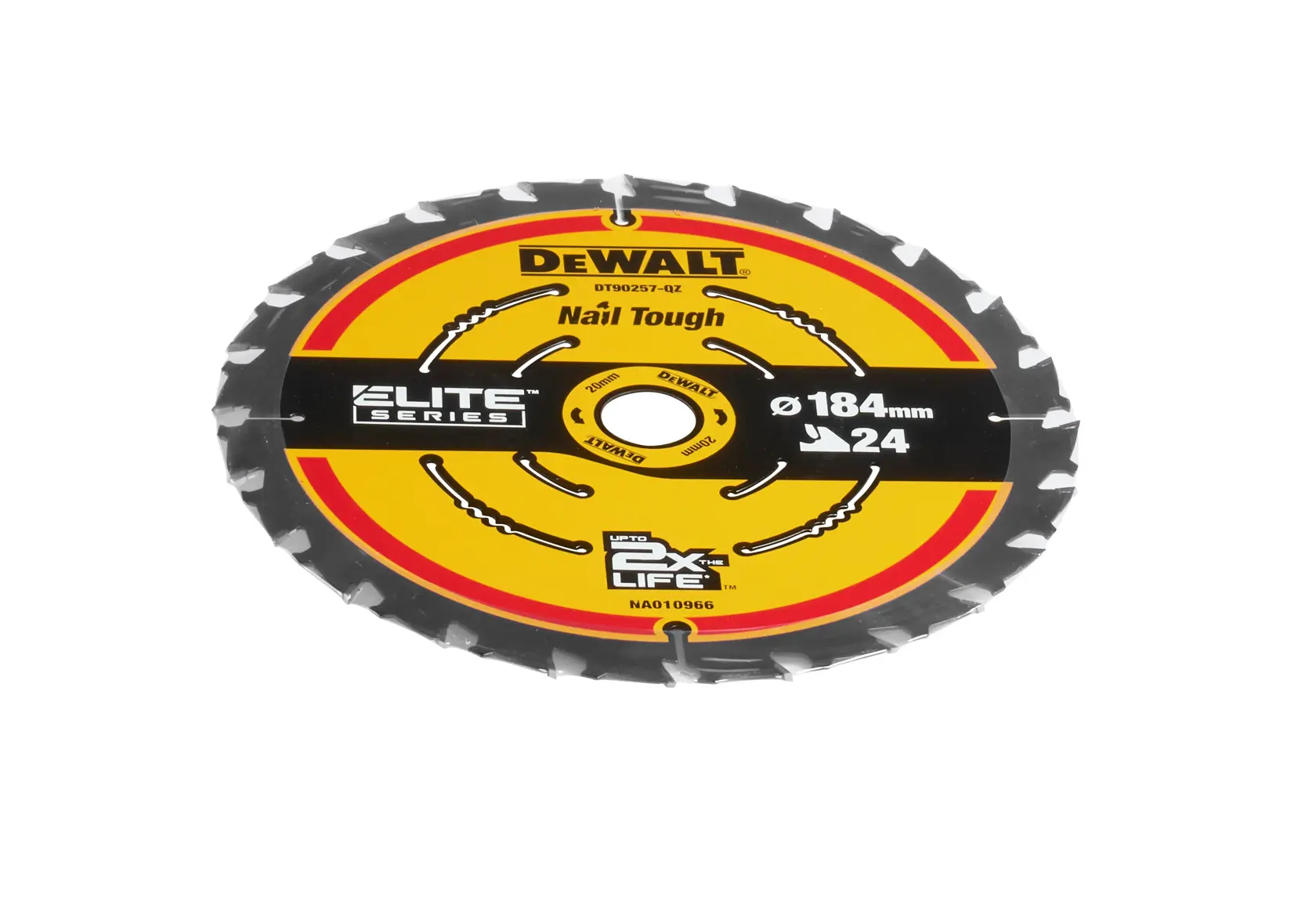 Graphic showing DEWALT XTREME Sub-Compact Series branding with the slogan 'Compact and Performance Packed' on a yellow background.
