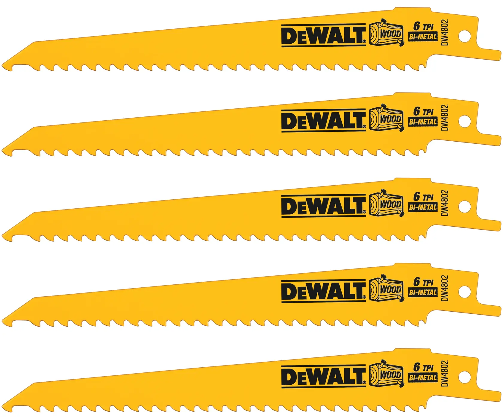 6 inch 6 threads per inch wood cutting reciprocating saw blades.