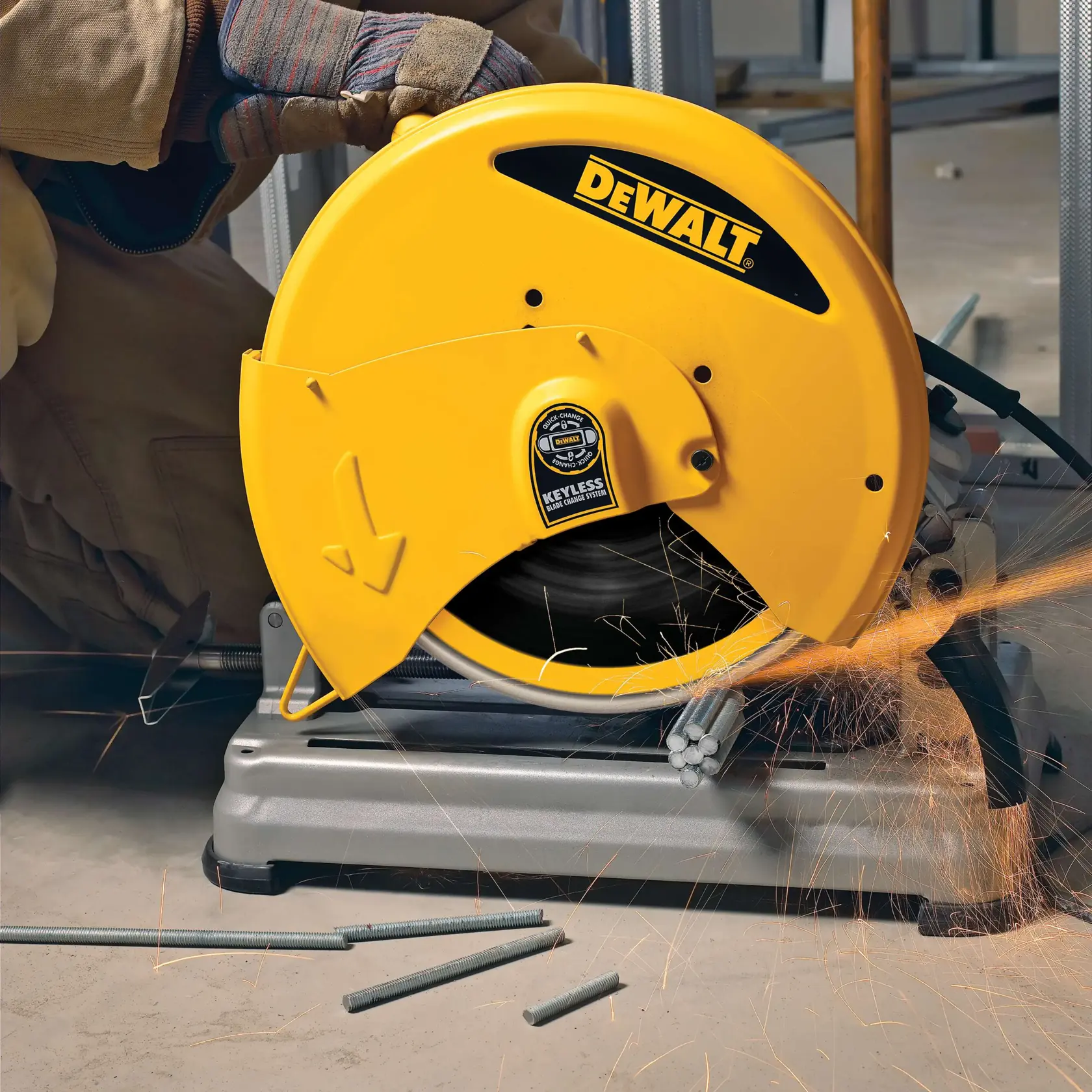 Diamond Edge Chop Saw Wheel being used on metal.