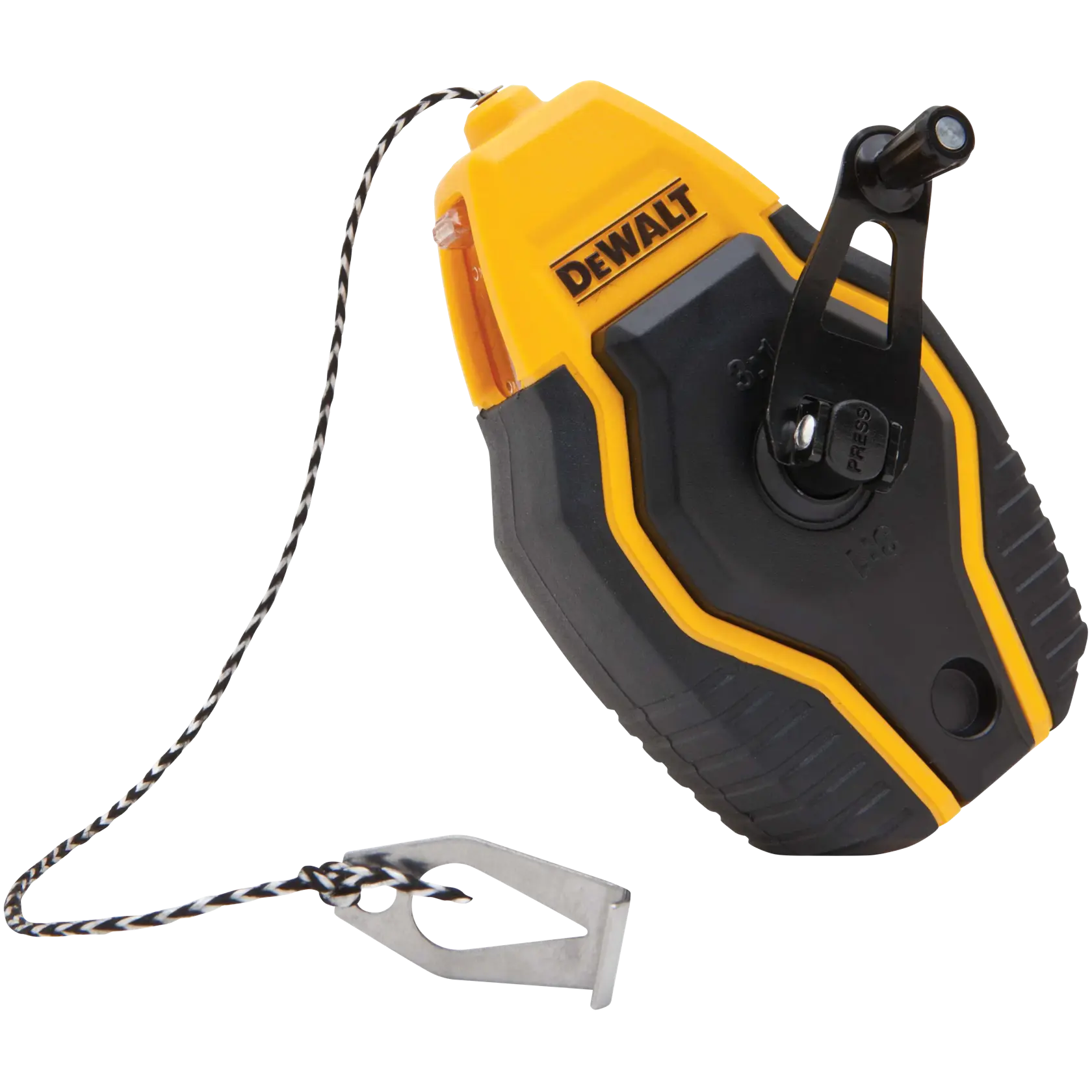 Profile of Compact Chalk Reel unlatched and unhooked.