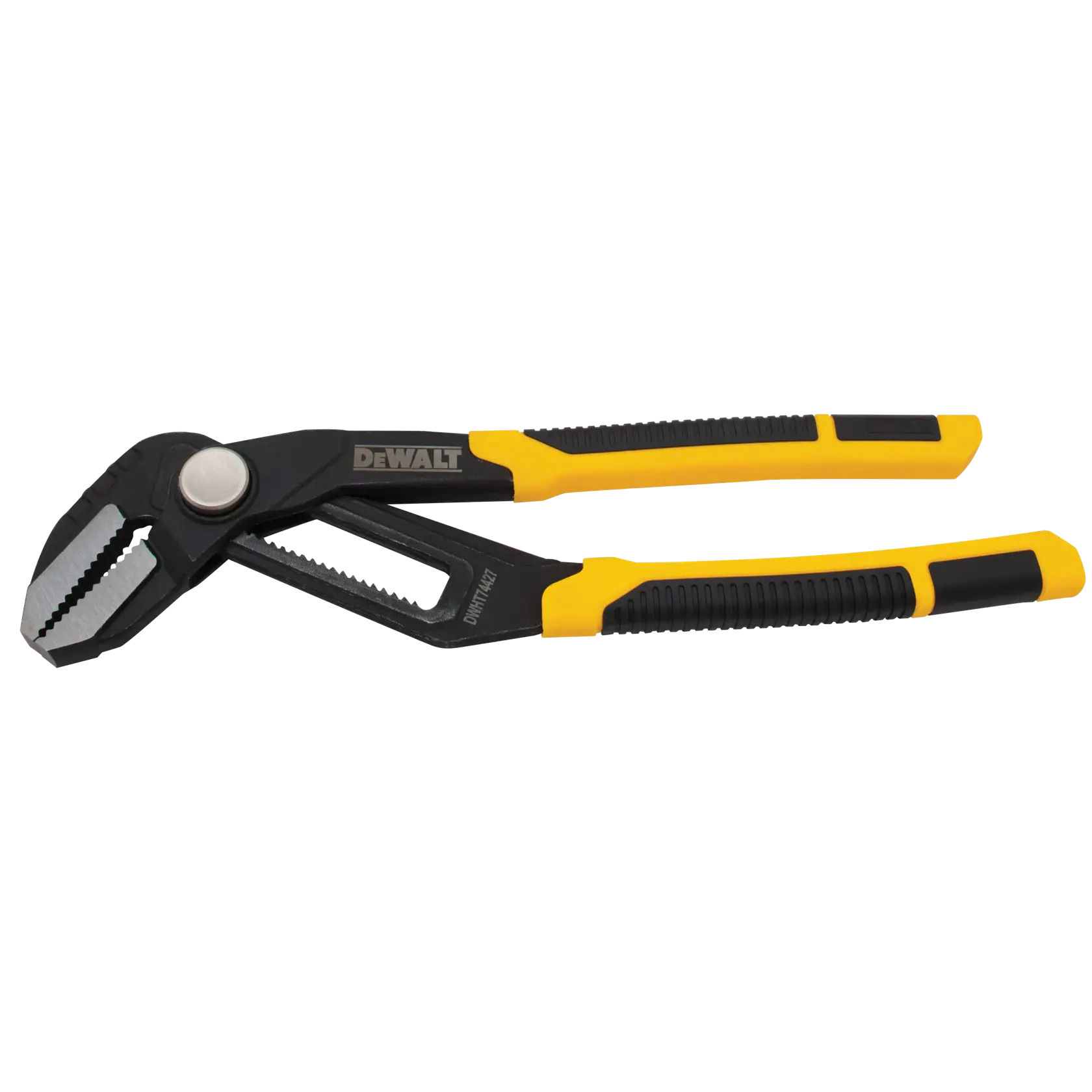Profile of  10 inch Straight Jaw Pushlock Pliers.